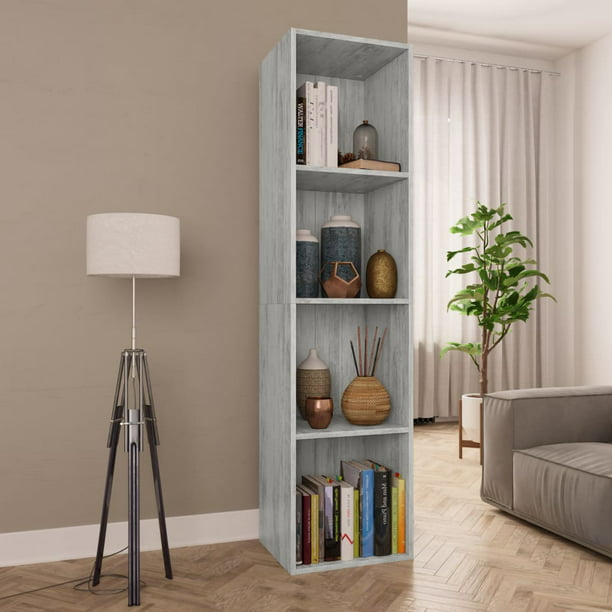 vidaXL Book Cabinet/TV Cabinet Concrete Gray 14.2 x11.8 x56.3 Chipboard